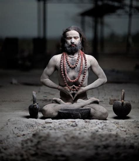 A Yogi Master Covered In Human Ashes Practices The Meditation Of The