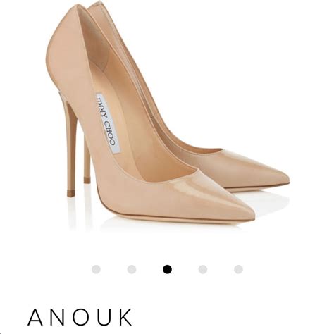 Jimmy Choo Anouk Patent Nude Stiletto Pump Gem