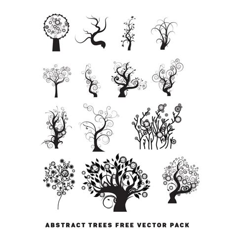 Abstract Trees Free Vector Pack Free Download