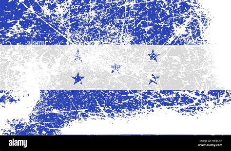 Flag Of Honduras With Old Texture Vector Illustration Stock Vector