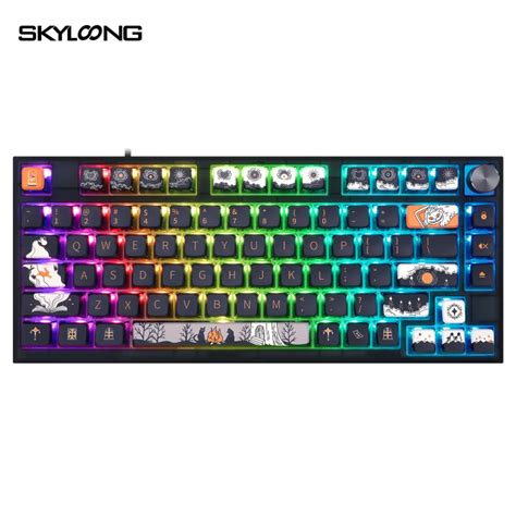 Skyloong Gk Rgb Tri Mode Pudding Hot Swappable Programmable Knob Mechanical Keyboard