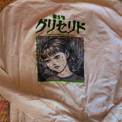 HOT TOPIC White Junji Ito Long Sleeve Printed On Depop