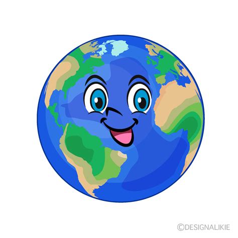Smiling Earth Cartoon