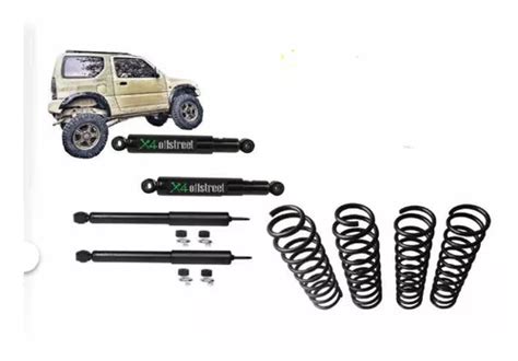 Kit Lift Suspensão 2 5 4 Molas 4 Amortecedores Jimny 1 3 16v Frete grátis