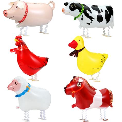 Snapklik.com : KESOTE Farm Animal Balloons, 6 Pack Inflatable Farm