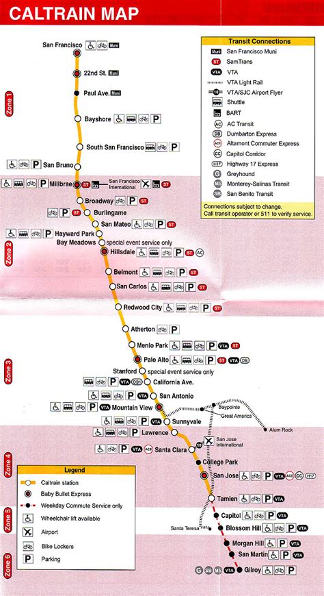 Caltrain Route Map