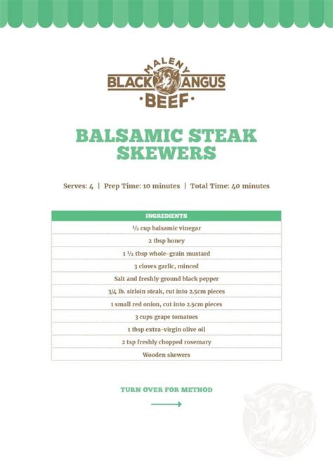 Balsamic Steak Skewers Maleny Black Angus Beef