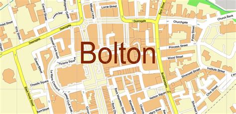 bolton uk map vector city plan high detailed street map editable adobe illustrator  layers