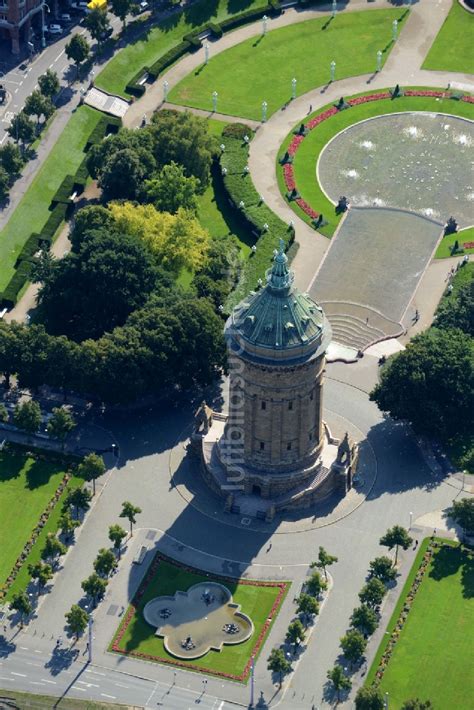 Luftaufnahme Mannheim Industriedenkmal Wasserturm In Mannheim Im