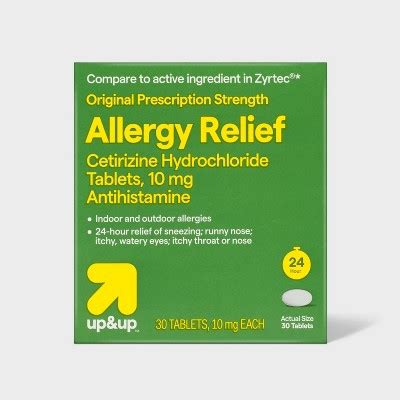 zyrtec cetirizine allergy  sinus treatment tablets mg ct target
