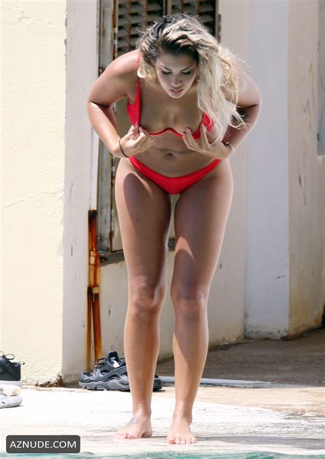 Noni Janur Sexy In A Red Bikini While Swimming With Friend At Bronte Pool Sydney Aznude