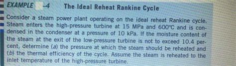 Solved Example The Ideal Reheat Rankine Cycle Consider A Chegg