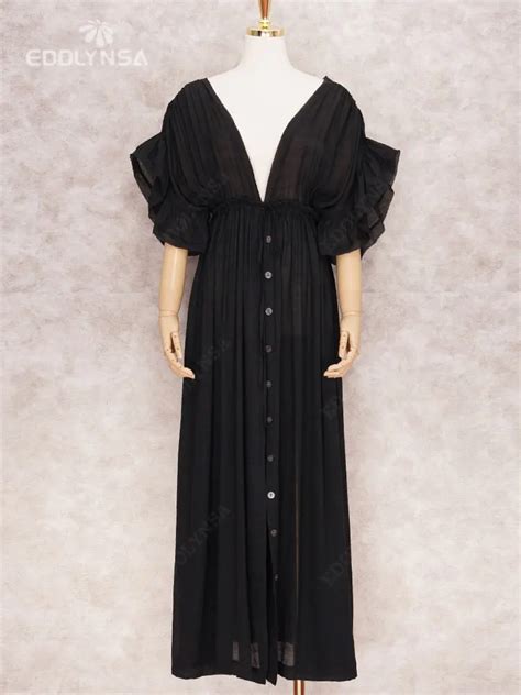 Sexy Bikini Cover Ups Long White Tunic Casual Summer Beach Dress Elegant Women Clothing Beach