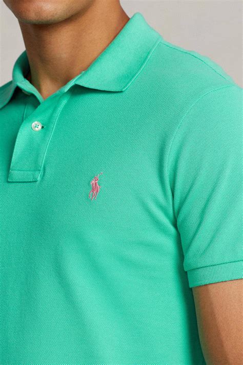 Polo Ralph Lauren Slim Fit Polo Met Logo Sunset Green Wehkamp