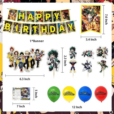 My Hero Academia Party Supplies Birthday Decorations Set Including