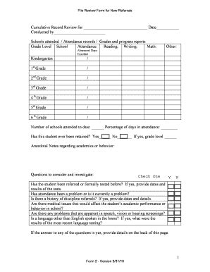 Fillable Online Nclack K12 Or Cumulative Record Review North