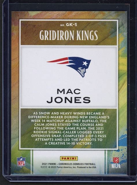 Mac Jones Panini Chronicles Donruss Rookie Gridiron Kings Pink