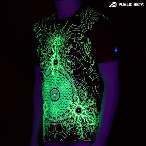 Glow In Blacklight Printed T Shirt Public Beta Wear Psywear