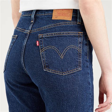 Levis 501 Cropped Retro Womens Jeans In Salsa Stonewash