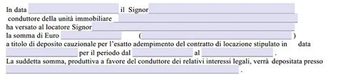 Fac Simile Ricevuta Deposito Cauzionale Word E Pdf