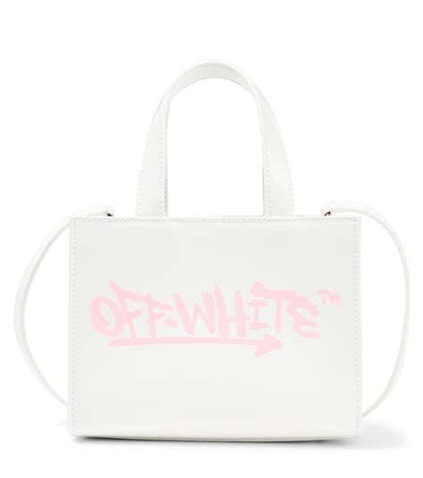 Graffiti Logo Leather Shoulder Bag In White Off White Kids Mytheresa