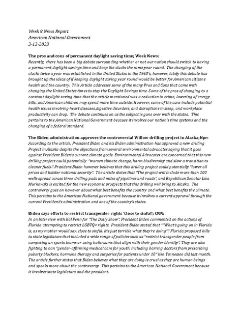 Week 8 News report - Week 8 News Report American National Government 3