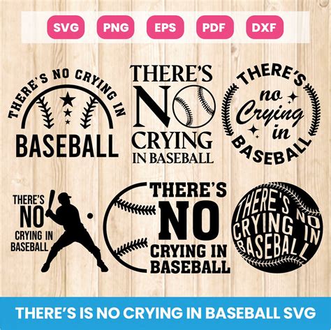 Theres No Crying In Baseball Svg Bundle Baseball Game Day Svg