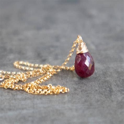 Ruby-Birthstone-Drop-Pendant-Necklace | Craft Minute