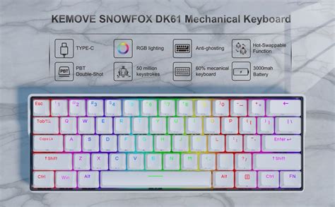 Kemove Snowfox Dk Hot Swappable Mechanical Gaming Keyboard With