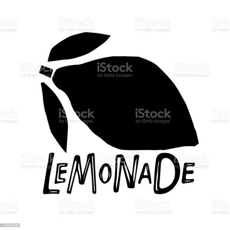 Lemonade Logo Abstract Lemon Fruit Silhouette With Lettering Hand Drawn