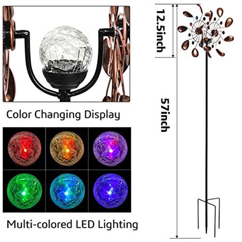 Alladinbox Solar Wind Spinner In Bronze Metal With Multi Color Led