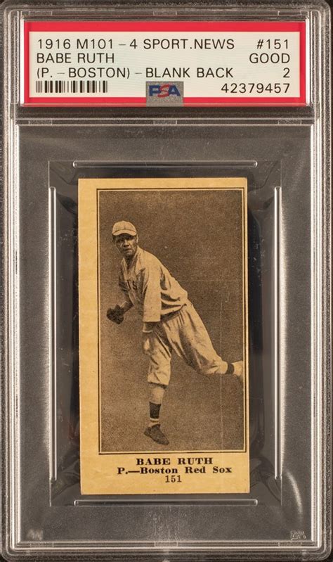 Auction Prices Realized Baseball Cards 1916 M101 4 Sporting News Babe