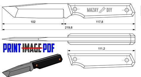 How To Make A Tanto Knife Free Pdf Template And 3d Model