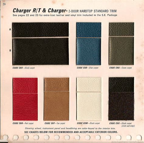 The 1970 Hamtramck Registry - 1969 Dodge Color & Trim Book - Charger