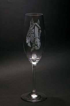 Gravure sur verre - Champagne Tête de Cheval