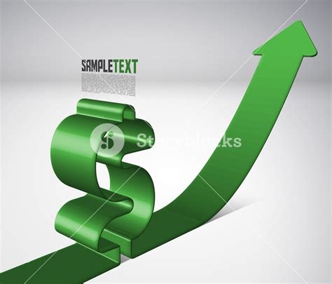 Vector 3d Arrow Moving Upward With Dollar Sign Royalty Free Stock Image