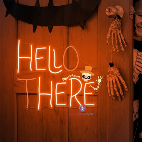 Hello There Neon Sign Hell Here Halloween Led Light - NeonGrand