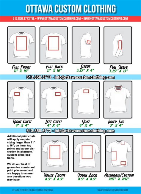 Print Sizing – Custom T-Shirt Printing & Embroidery