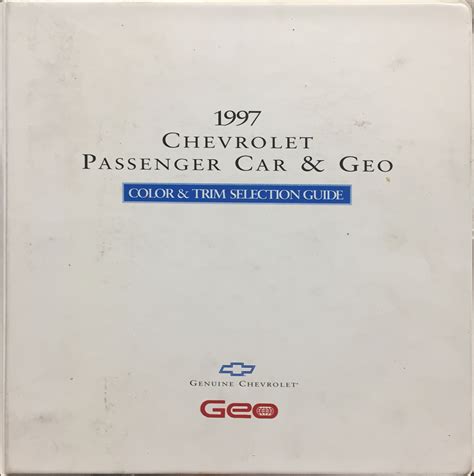 1997 Chevrolet Car Color And Upholstery Dealer Album Original