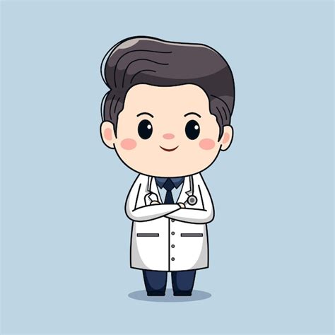 Ilustración de lindo médico con estetoscopio diseño de personajes de