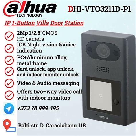 Dahua DHI-VTO3211D-P1 IP 1-button Villa Door Station - YouTube