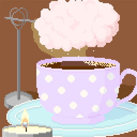 reuploading my cloud coffee drawing because i made quite a few adjustments (128x128px) : r/PixelArt