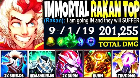 Meet New Immortal Rakan Top Lane Build 2x Burns 2x Shields And 200000