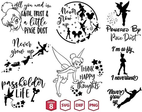 Tinkerbell Quotes Svg Silhouette Bundle Upp794 Upplop Graphics Resources