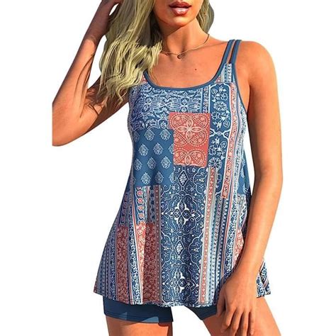 Maillot De Bain Pi Ces Femme Tankini Ensembles Maillots Plage Push Up Bikini Set Deux Pi Ce