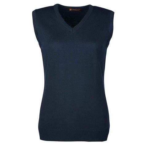 Harriton Women S Dark Navy Pilbloc V Neck Sweater Vest