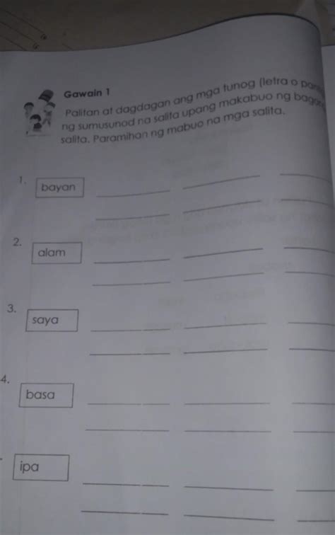 Palitan At Dagdagan Ang Mga Tunog Letra O Pantig Ng Sumosunod Na Salita