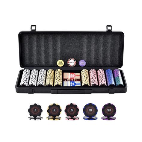 VEVOR Poker Chip Set 500-Piece Poker Set Complete Poker Playing Game ...