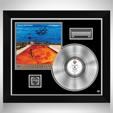 Red Hot Chili Peppers Californication Platinum Lp Limited Signature Edition Custom Frame Rare T