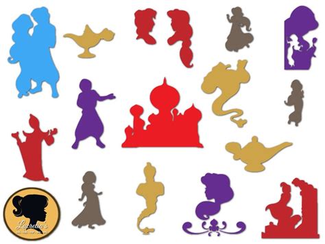 Aladdin Svg Princess Jasmine Silhouette Disney Aladdin Set Etsy